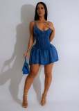 Tank Patchwork Pleated Mini Dress CM-8724