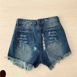 Casual Holes Denim Tassel Shorts XCFF-328
