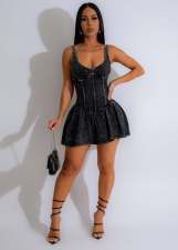 Tank Patchwork Pleated Mini Dress CM-8724