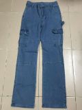 Solid Color Multi-pocket Slim Pant XCFF-11156