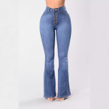 Denim High Waist Straight Jeans XCFF-9906