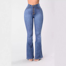 Denim High Waist Straight Jeans XCFF-9906