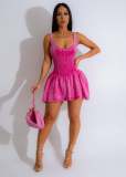 Tank Patchwork Pleated Mini Dress CM-8724