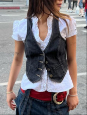 Fashion Slim Fit Denim Vest XCFF-112466