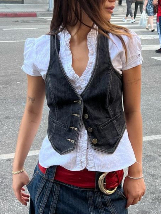 Fashion Slim Fit Denim Vest XCFF-112466