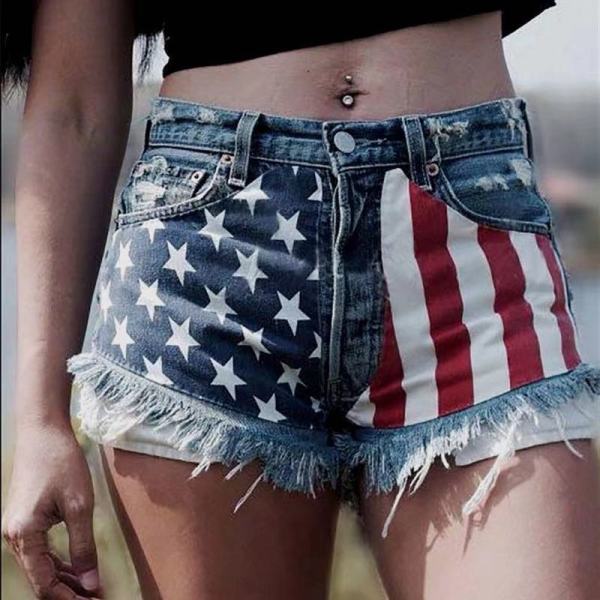 Casual Holes Denim Tassel Shorts XCFF-328