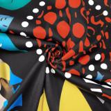 Plus Size Fashion Print Cardigan Long Coat OSIF-3395