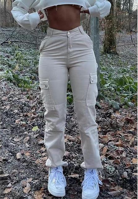 Solid Color Multi-pocket Slim Pant XCFF-11156