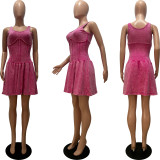 Tank Patchwork Pleated Mini Dress CM-8724
