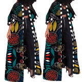 Plus Size Fashion Print Cardigan Long Coat OSIF-3395