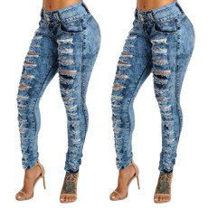Fashion Holes High Waist Jeans XCFF-1056