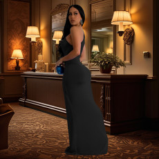 One-shoulder Solid Color Evening Dress BY-6940