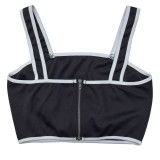 Solid Color Sling Tank Tops Two Piece Shorts Set BY-6966