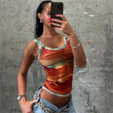 Casual Sleeveless Print Tank Tops XEF-47278
