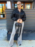 Black Short Down Cotton Jacket SH-391141