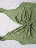 Sleeveless Deep V Solid Color Jumpsuit SFY-431