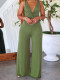 Sleeveless Deep V Solid Color Jumpsuit SFY-431