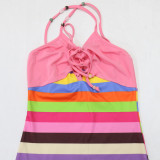 Sexy Backless Sling Stripe Print Maxi Dress CYA-901232