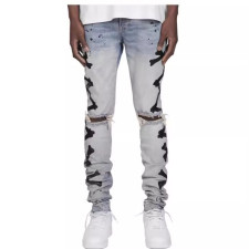 Men Holes Print Fashion Tight Jean XCFF-8886