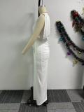 Pleated Solid Color Split Sleeveless Maxi Dress NY-10809