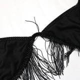 Fashion Tassel Solid See Through 3 Piece Set CYA-901218