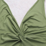 Sleeveless Deep V Solid Color Jumpsuit SFY-431