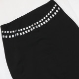 Hot Drill Sling Tops And Long Skirt 2 Piece Set CYA-901231