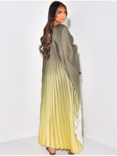Gradient Color Press Pleated Maxi Dress LS-0408