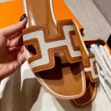 Hollow Out Flat Leather Sandal Slippers GDLW-7745-66