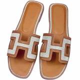 Hollow Out Flat Leather Sandal Slippers GDLW-7745-66