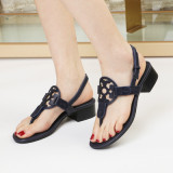 Chunky Heel Clip Toe Sandal Slippers GDLW-1225