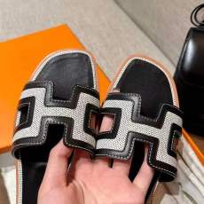 Hollow Out Flat Leather Sandal Slippers GDLW-7745-66