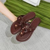 Open Toe Flat Herringbone Clip On Slippers GDLW-313-3