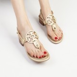 Chunky Heel Clip Toe Sandal Slippers GDLW-1225