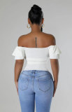 One Shoulder Solid Color T Shirt XHXF-8696