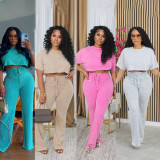 Short Sleeve Short T Shirt Two Piece Pants Set SFY-479
