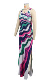 Multicolor Print Sleeveless Maxi Dress XHXF-411