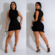 Sleeveless Slim Irregular Solid Mini Dress BN-9446