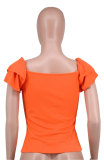 One Shoulder Solid Color T Shirt XHXF-8696
