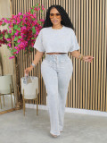 Short Sleeve Short T Shirt Two Piece Pants Set SFY-479