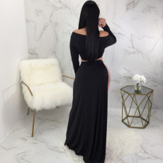 Long Sleeve Side Split Sexy Long Skirt 2 Piece Set LSL-6082