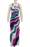 Multicolor Print Sleeveless Maxi Dress XHXF-411