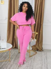 Short Sleeve Short T Shirt Two Piece Pants Set SFY-479