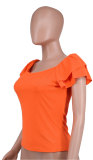 One Shoulder Solid Color T Shirt XHXF-8696