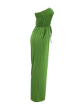 Sexy Solid Color Wrap Chest Wide Leg Jumpsuit ANDF-AD0605