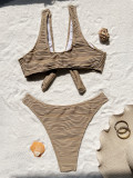 Knotted Solid Color Bikini Sexy Swimsuit CASF-6678