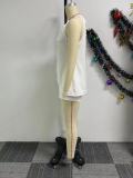 Solid Color Split Halter Two Piece Shorts Set BNY-10812