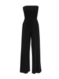 Sexy Solid Color Wrap Chest Wide Leg Jumpsuit ANDF-AD0605