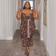 Plus Size Print Tie Up Slim Midi Dress NNWF-7989