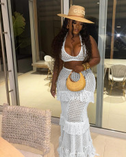 Solid Color Hand-Hooked Tassel Two Piece Skirt Set JPF-1098